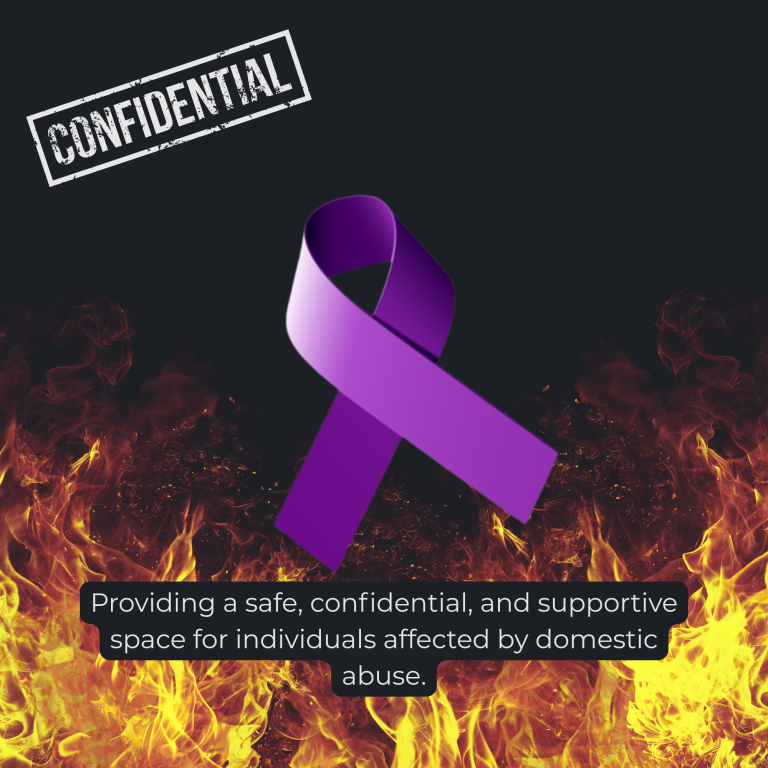 Confidential Domestic Abuse Support | Trauma-Informed Wellbeing Services Purple domestic abuse awareness ribbon representing confidential and trauma-informed support for survivors.